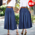 autumn plus size denim long skirt   NSDT9084