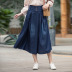 Fall High Waist Pleated Long Denim Skirt NSDT9089