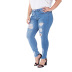 jeans ajustados con lavado elástico de gran tamaño NSSY9130