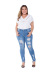 jeans ajustados con lavado elástico de gran tamaño NSSY9130