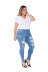 large size elastic washing slim fit jeans NSSY9130