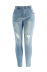 jeans ajustados con lavado elástico de talla grande para mujer NSSY9167