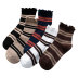 wood ear striped calf cotton socks NSFN9366