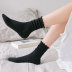 Autumn and winter solid color lace thin breathable women s cotton socks NSFN9371