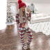 Red Striped Christmas Long-Sleeved Pajamas Suit NSKX9379