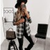 autumn and winter long-sleeved double-breasted plaid printed suit jacket  NSYD9382