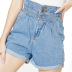 pantalones cortos de mezclilla con cintura elástica y talla grande NSSY9469