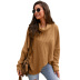suéter de punto de color sólido de cuello alto de moda NSKA9615
