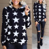 women s new print hooded long-sleeved loose sweater  NSKX9677