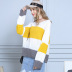 new striped pullover stitching sweater NSYH9726