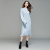 new loose knitted long sleeve shirt dress NSYH9734