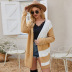 new women s striped contrast color knitted cardigan NSYH9739