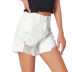 denim fashion slim white denim shorts  NSSY9871