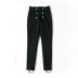 Black wool plus velvet pencil pants  NSYY9950