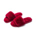 autumn and winter simple word open toe plush non-slip soft bottom cotton slippers NSPE9979