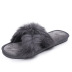 spring and autumn cross real rabbit fur soft bottom slippers NSPE9981