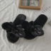 pantuflas de algodón antideslizantes de felpa de fondo plano con lazo bordado de invierno NSPE10017