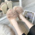 women s plush ostrich fur slippers NSPE10027