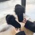 women s plush ostrich fur slippers NSPE10027