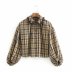 watermark round collar lattice shirt  NSAM10055