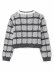 retro check knitted women s cardigan NSAM10059