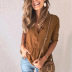 new women s solid color stitching long-sleeved shirt  NSKX10124