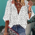 women s new V-neck printing long-sleeved shirt  NSKX10126