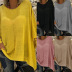 solid color loose round neck long-sleeved top NSKX10137