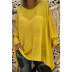 solid color loose round neck long-sleeved top NSKX10137