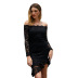 Slim breast-wrapped lace long-sleeved dress  NSAL10207