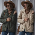 solid color lapel casual double-breasted loose women s jacket NSDF10212