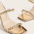 metal chain square head stiletto sandals  NSSO10265