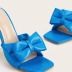 bow crystal stiletto square toe sandals  NSSO10268