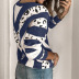 women s new leopard print contrast stitching long-sleeved v-neck casual sweater NSSI10369