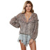 lace stitching new loose fashion v-neck pullover  NSSI10399