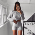 women s new round neck long sleeve solid color knitted suit NSYI10434