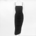 fashion pleated sling dress  NSYI10436