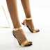 new women s transparent high-heeled thick-heeled buckle sandals NSSO10599
