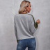women s stitching round neck loose long-sleeved pullover NSAL10612