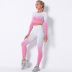 Dyeing Gradient Long-Sleeved Seamless High Waist Tight-Fitting Fitness Suit NSNS10681
