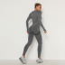 Seamless Sweat-Absorbent Hip High Waist Fitness Pants Tight Long-Sleeved Sports Suit NSNS10704