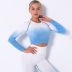 seamless knitted long-sleeved hang-dye gradient elastic sports clothing NSNS10708