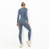 seamless crescent tight elastic long sleeve yoga suit  NSNS10721