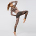 camouflage hollow seamless long-sleeved hip-lifting tights yoga suit  NSNS10727