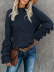 Petal Sleeve Casual Solid Color Sweater NSLK10735