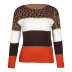 stitching leopard jacquard sweater  NSLK10736