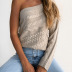 sexy strapless long-sleeved knit sweater  NSLK10742
