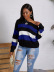 solid color stitching round neck sweater  NSLK10744