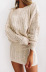 sexy short skirt long sleeve top solid color loose sweater suit  NSLK10756