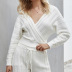 fashion slim solid color knit long-sleeved V-neck pullover sweater NSLK10770